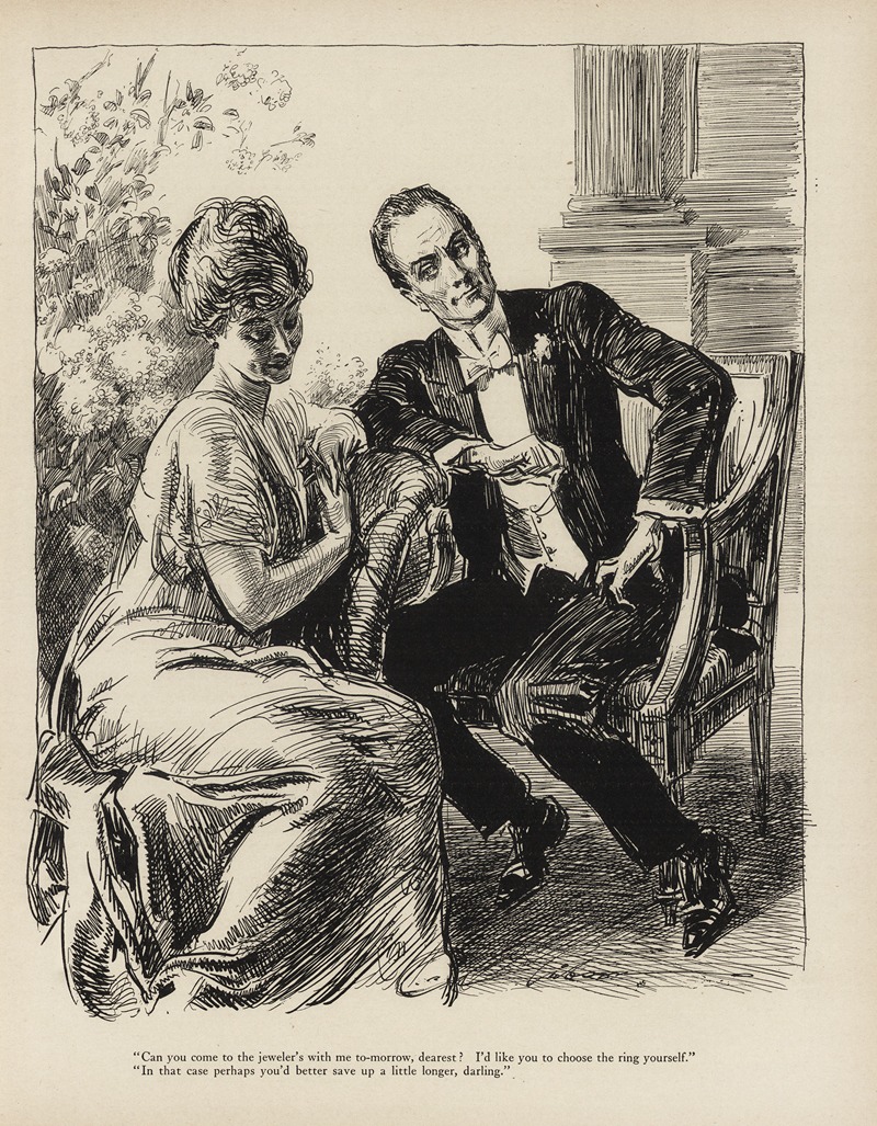 Charles Dana Gibson - ‘Can you come to the Jeweller’s with me to-morrow. dearest’