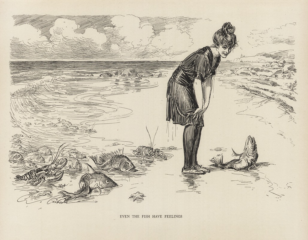 Charles Dana Gibson - Even the fish has feelings