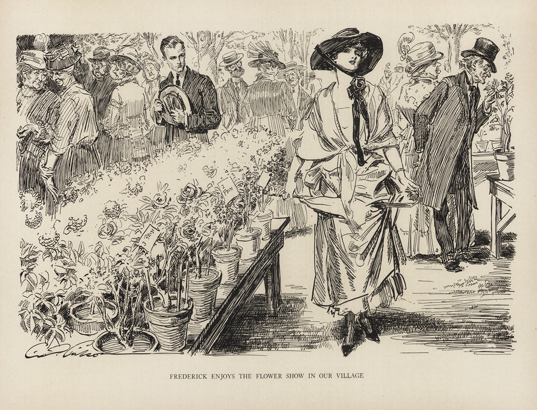 Charles Dana Gibson - Frederick enjoys the flower show in our village
