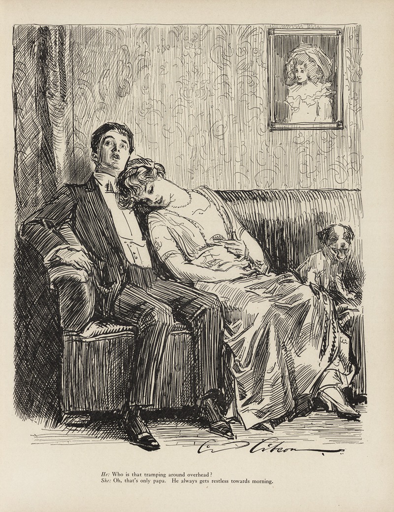Charles Dana Gibson - He; Who is that tramping around overhead