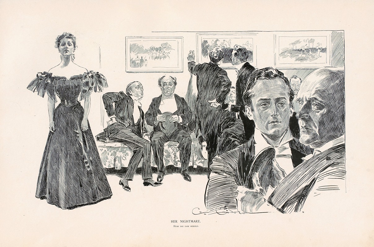 Charles Dana Gibson - Her nightmare