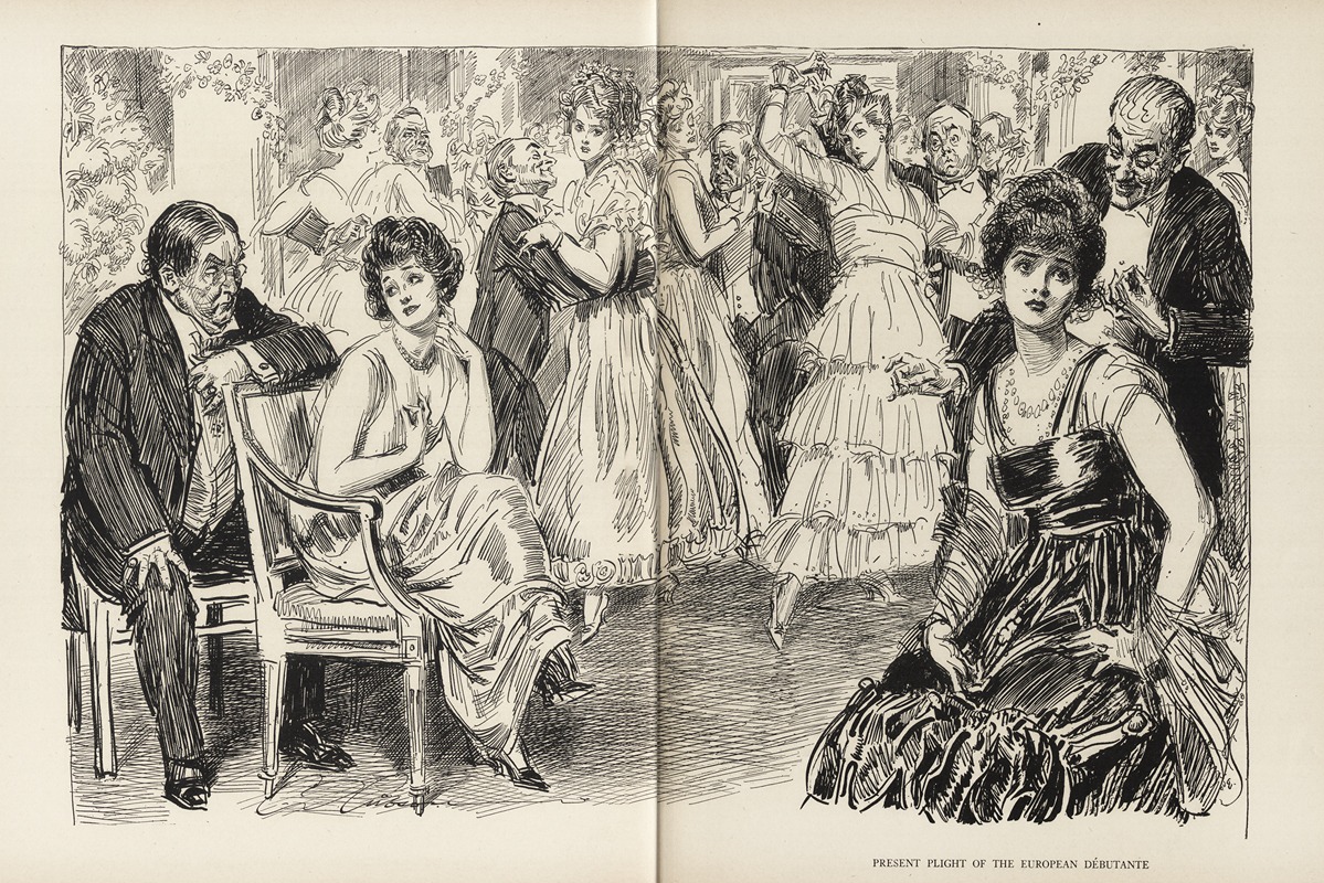 Charles Dana Gibson - Present plight of the European Debutante