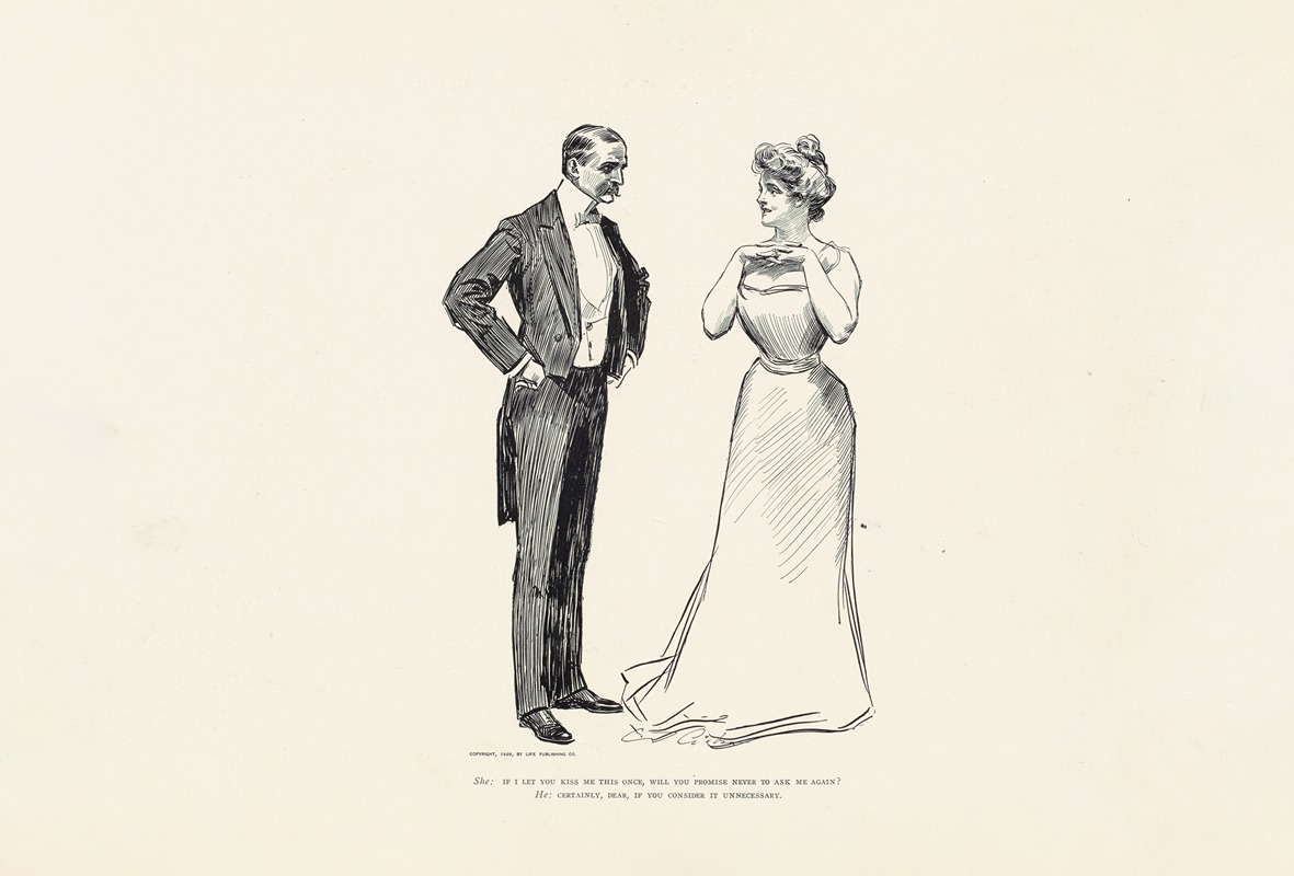 Charles Dana Gibson - She; If i let you kiss me this once, will you promise never to ask me again