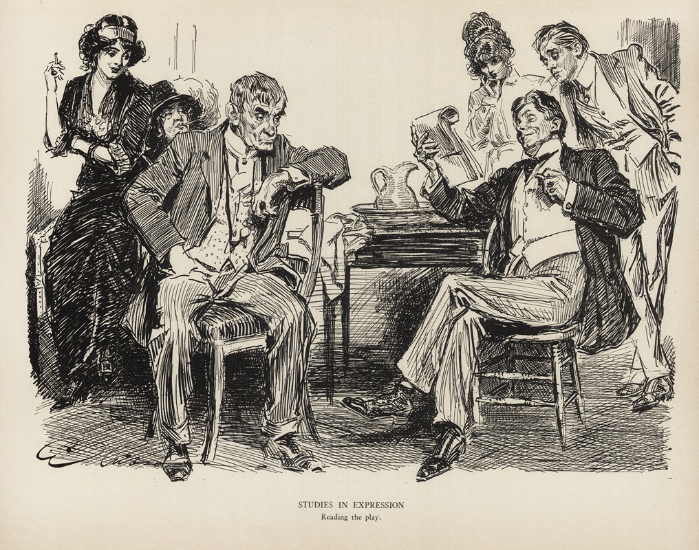 Charles Dana Gibson - Studies in expression – Reading the play