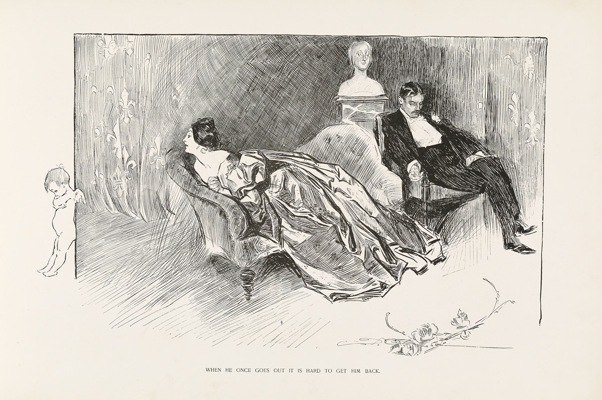Charles Dana Gibson - When he once goes out it is hard to get him back