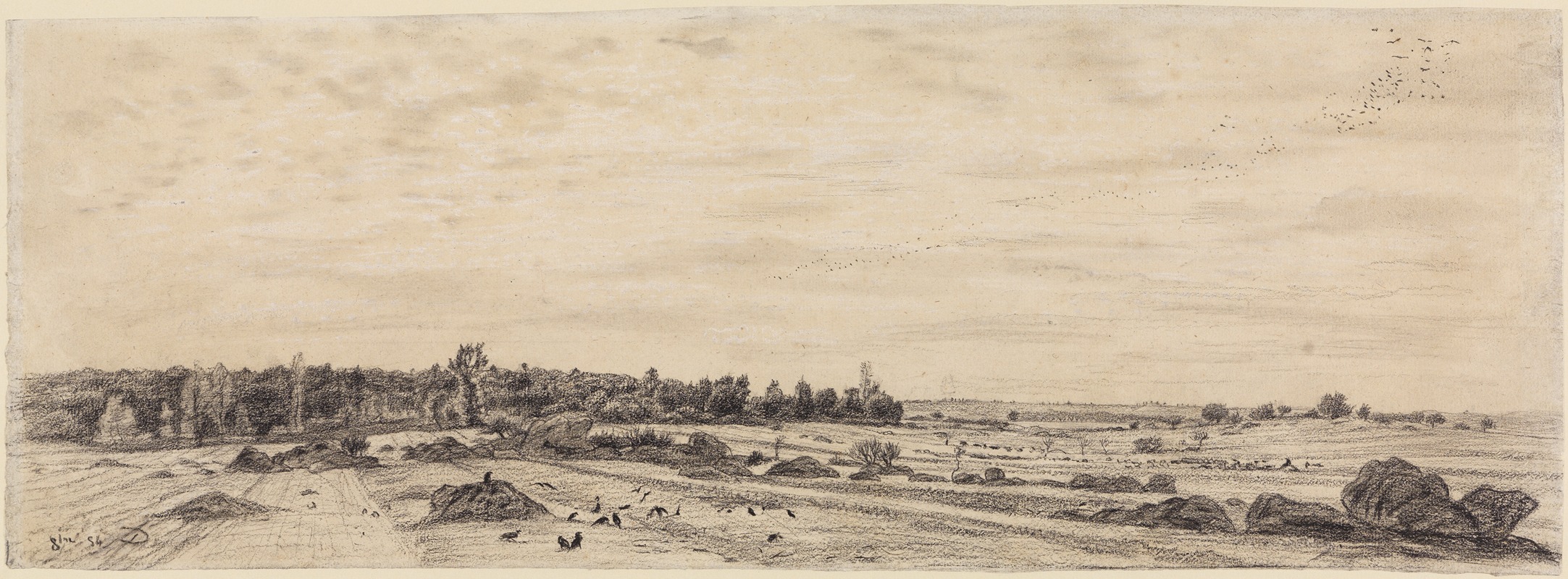 Charles François Daubigny - Paysage panoramique