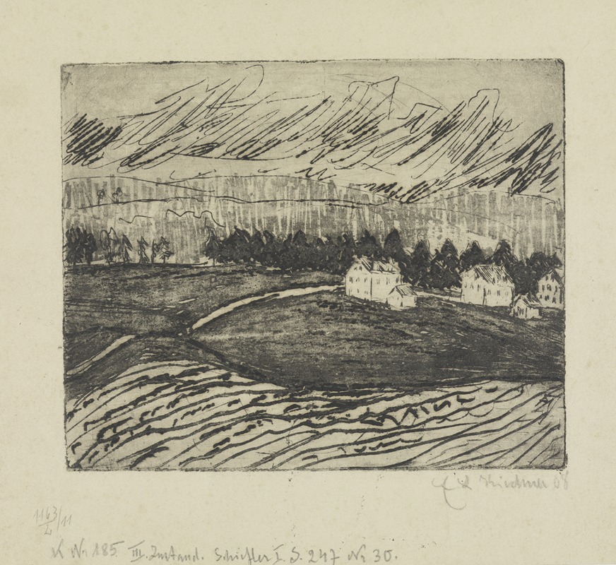 Ernst Ludwig Kirchner - Äcker und Häuser im Erzgebirge