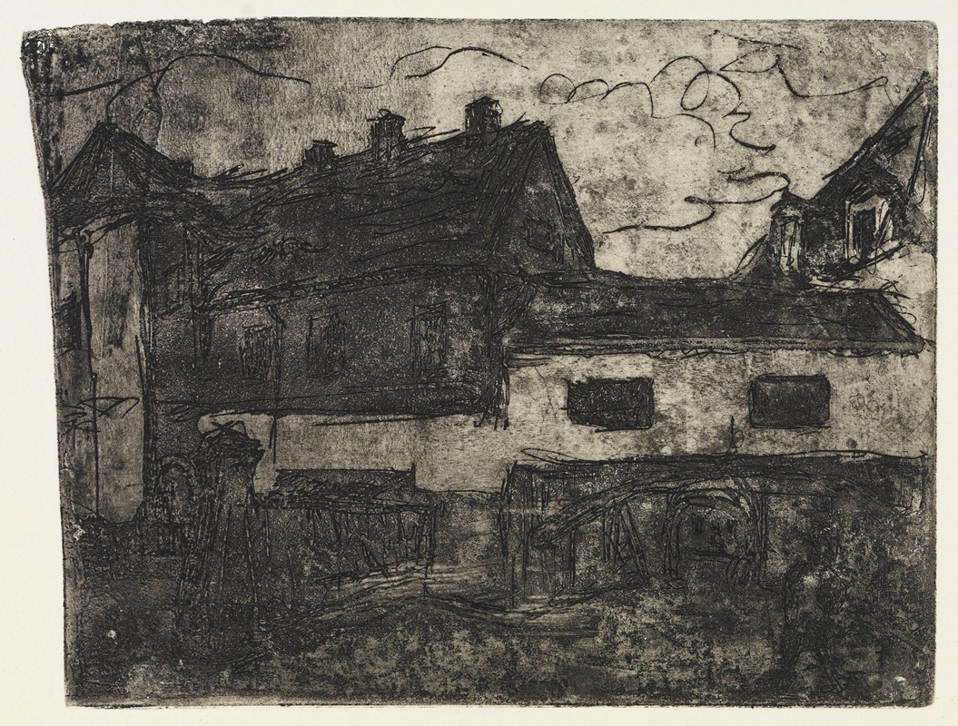 Ernst Ludwig Kirchner - Alter Häuserdurchgang Dresden-Deuben