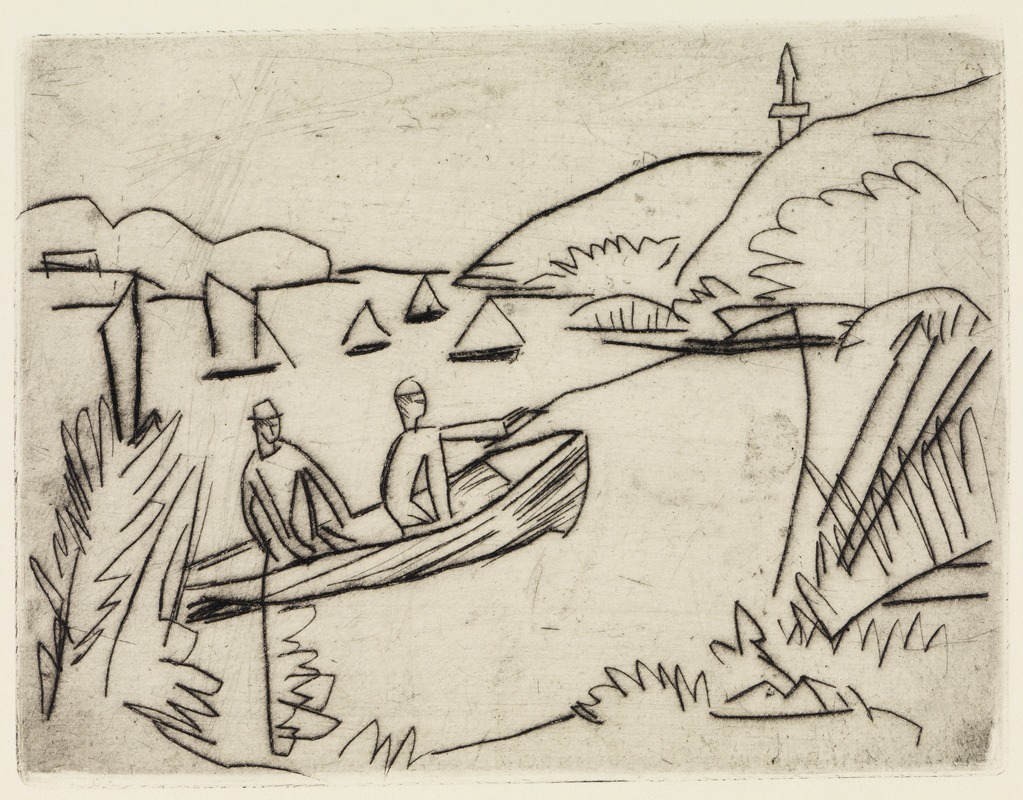 Ernst Ludwig Kirchner - Angler im Boot auf dem Müggelsee