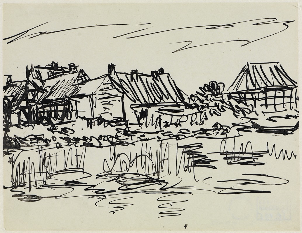 Ernst Ludwig Kirchner - Bauernhäuser am Wasser (Fehmarn)