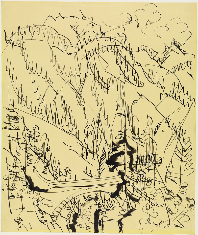 Ernst Ludwig Kirchner - Gebirgslandschaft mit Brücke