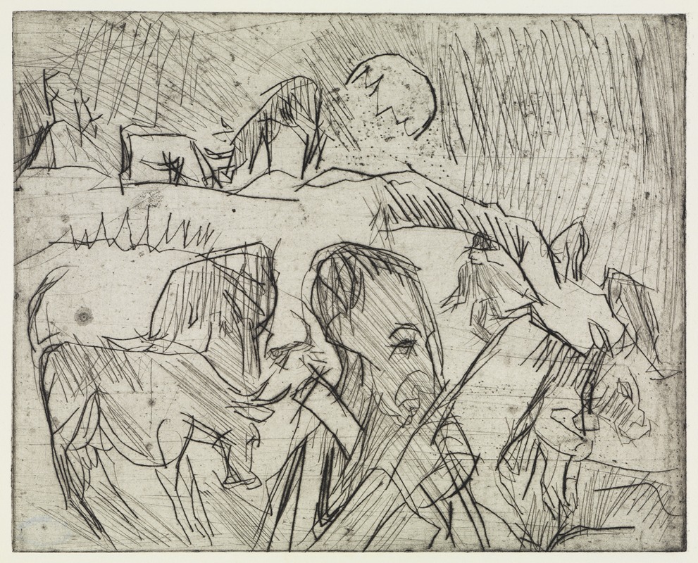 Ernst Ludwig Kirchner - Hirt mit Kühen am Berg