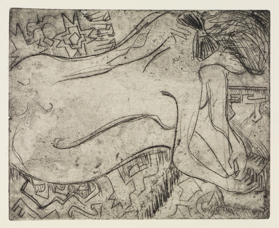 Ernst Ludwig Kirchner - Nackte Frau bei der Pediküre