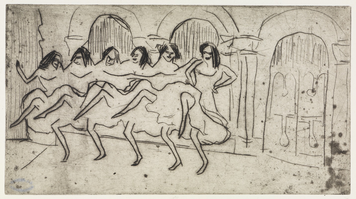 Ernst Ludwig Kirchner - Sechs Tänzerinnen vor Bogendekoration