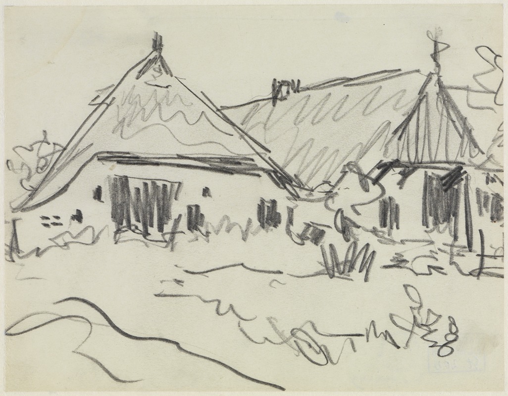 Ernst Ludwig Kirchner - Zwei Bauernhäuser auf Fehmarn