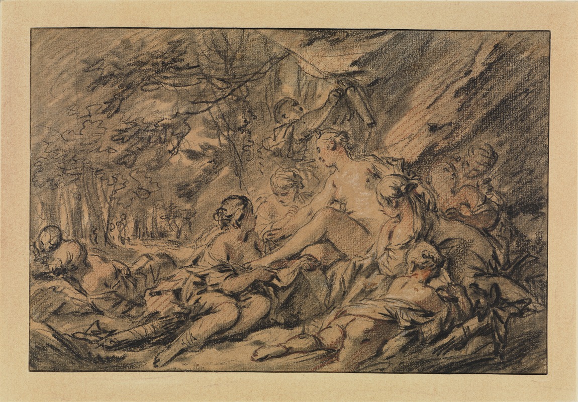 François Boucher - Diana mit ihren Nymphen im Wald rastend