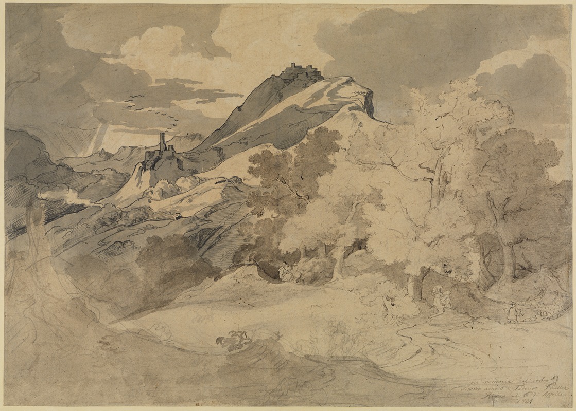 Friedrich Preller the Elder - Blick von der Serpentara auf Olevano und Civitella