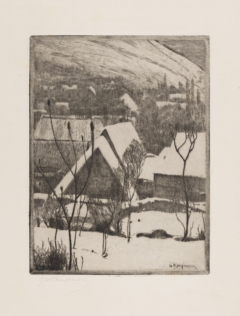 Gustav Kampmann - Dorf im Schnee