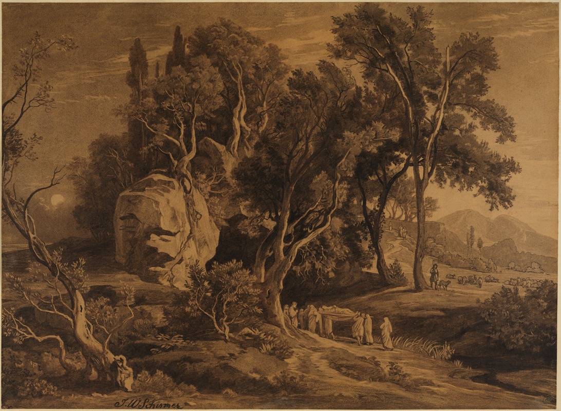 Johann Wilhelm Schirmer - Abrahams Begräbnis in der Höhle im Hain Mamre (1. Mose 25, 9)