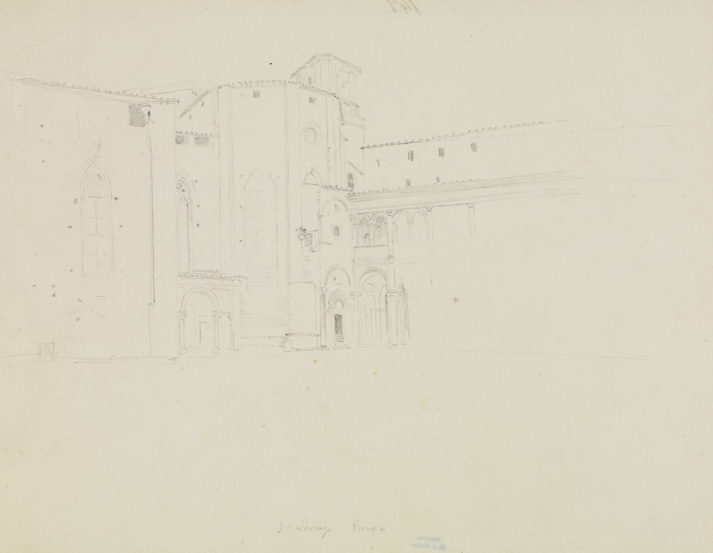 Karl Blechen - Ansicht vom Dom S. Lorenzo in Perugia