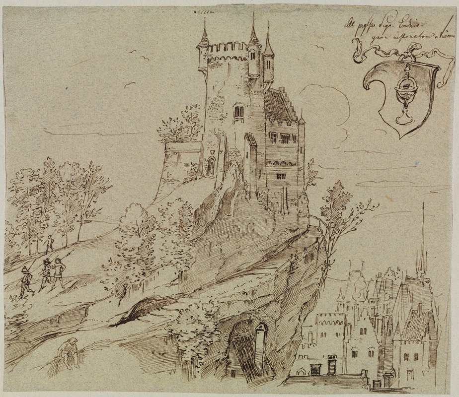 Moritz von Schwind - Burg über einer mittelalterlichen Stadt