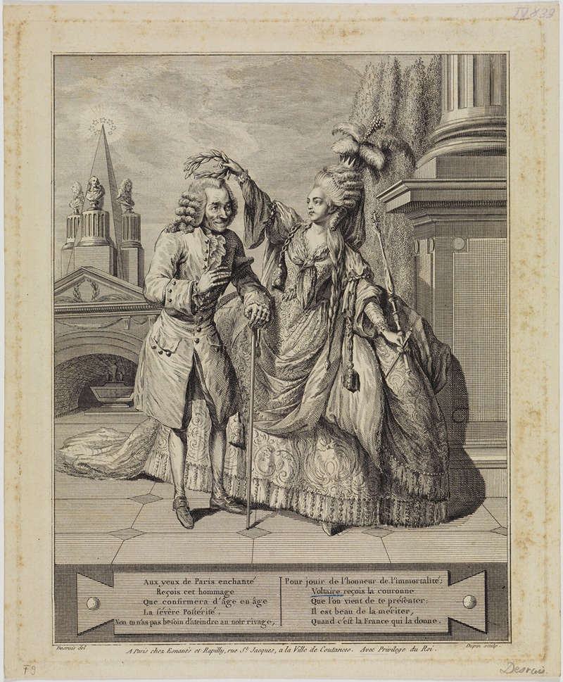 Nicolas Dupin - Voltaire von Mme Vestris gekrönt