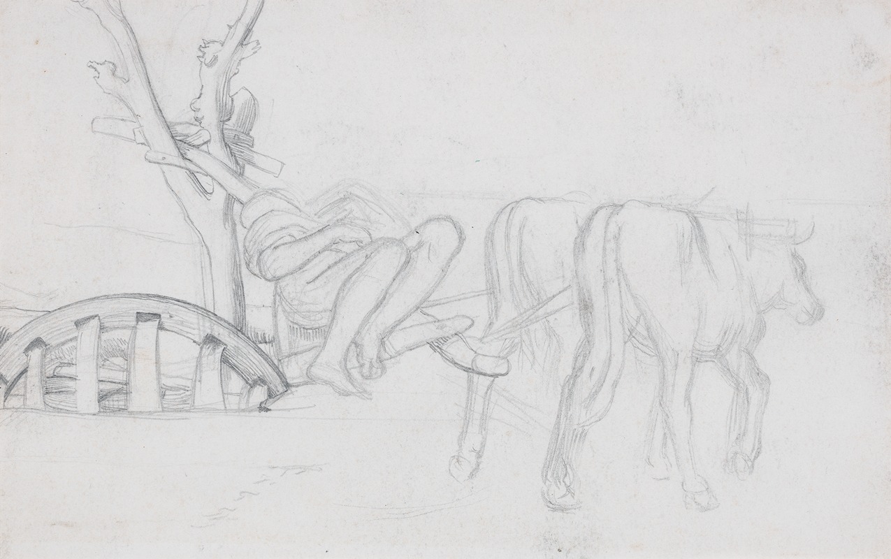 William Holman Hunt - Buffaloes working a pump