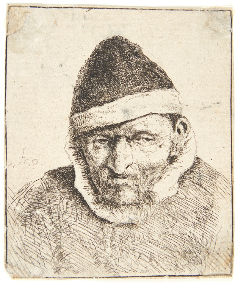 Adriaen van Ostade - Peasant with pointed fur hat