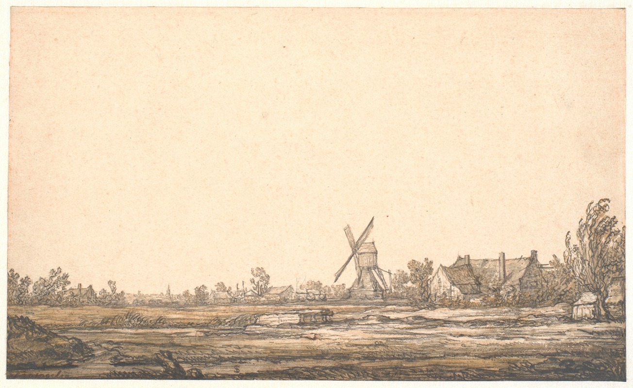 Aelbert Cuyp - Landscape with a windmill