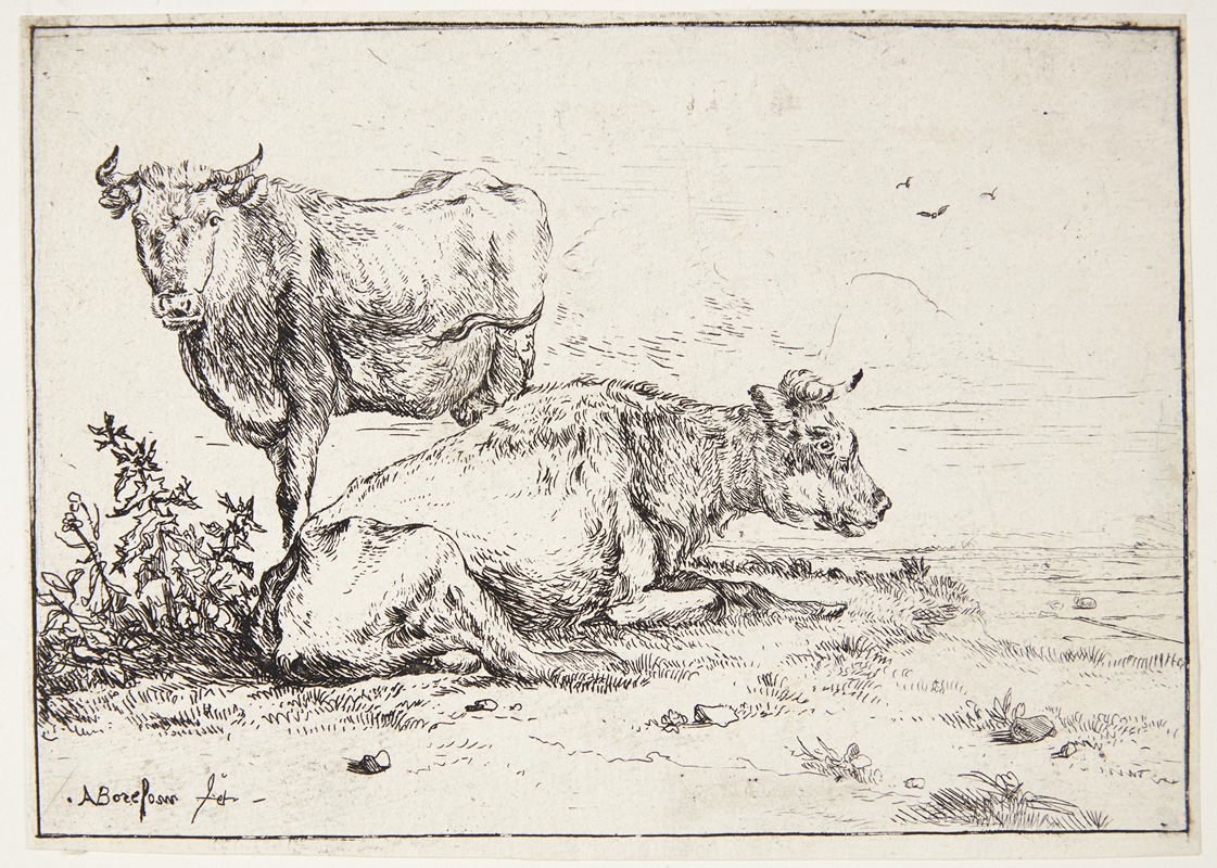 Anthonie van Borssom - Two cows