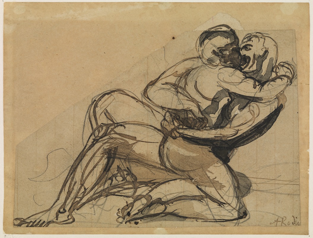 Auguste Rodin - En mand der omfavner en kvinde