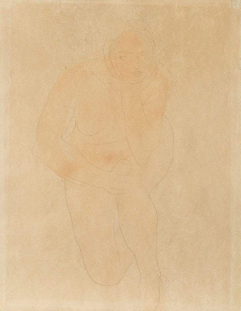 Auguste Rodin - Femme nue agenouillée, le menton appuyé sur la main gauche