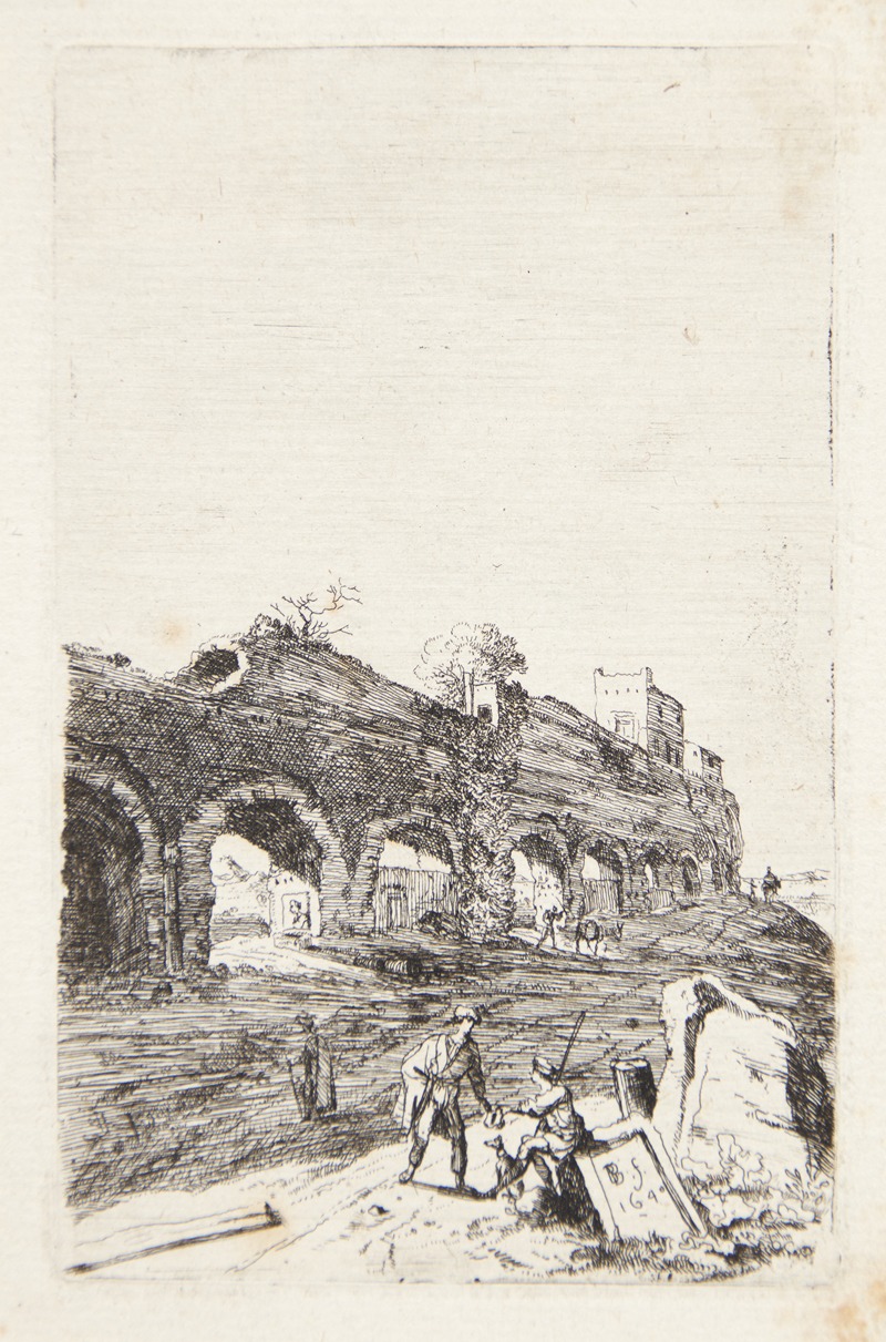 Bartholomeus Breenbergh - Ruinerne af akvædukten ved Mezza Via nær Rom