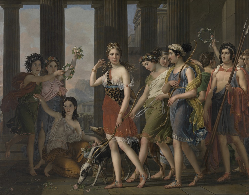 Joseph Paelinck - Beautiful Anthia leads her companions to the temple of Diana in Ephesus