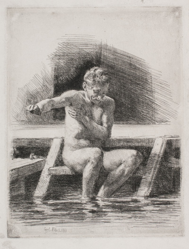 Carl Bloch - The bathing man