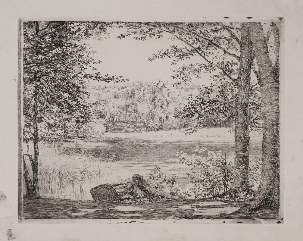 Carl Bloch - A forest lake near Hellebæk