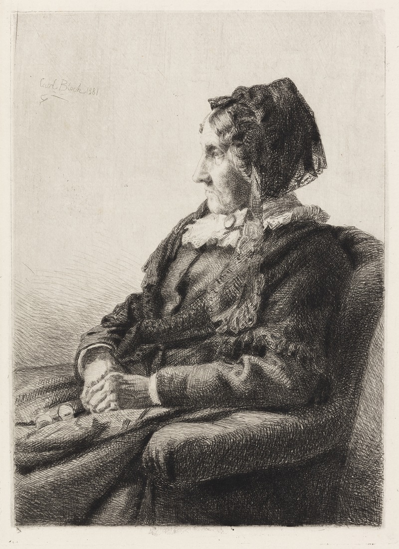 Carl Bloch - Portrait of the artist’s mother, Mrs. Ida Emilie Ulrikke Henriette Bloch, née Weitzmann