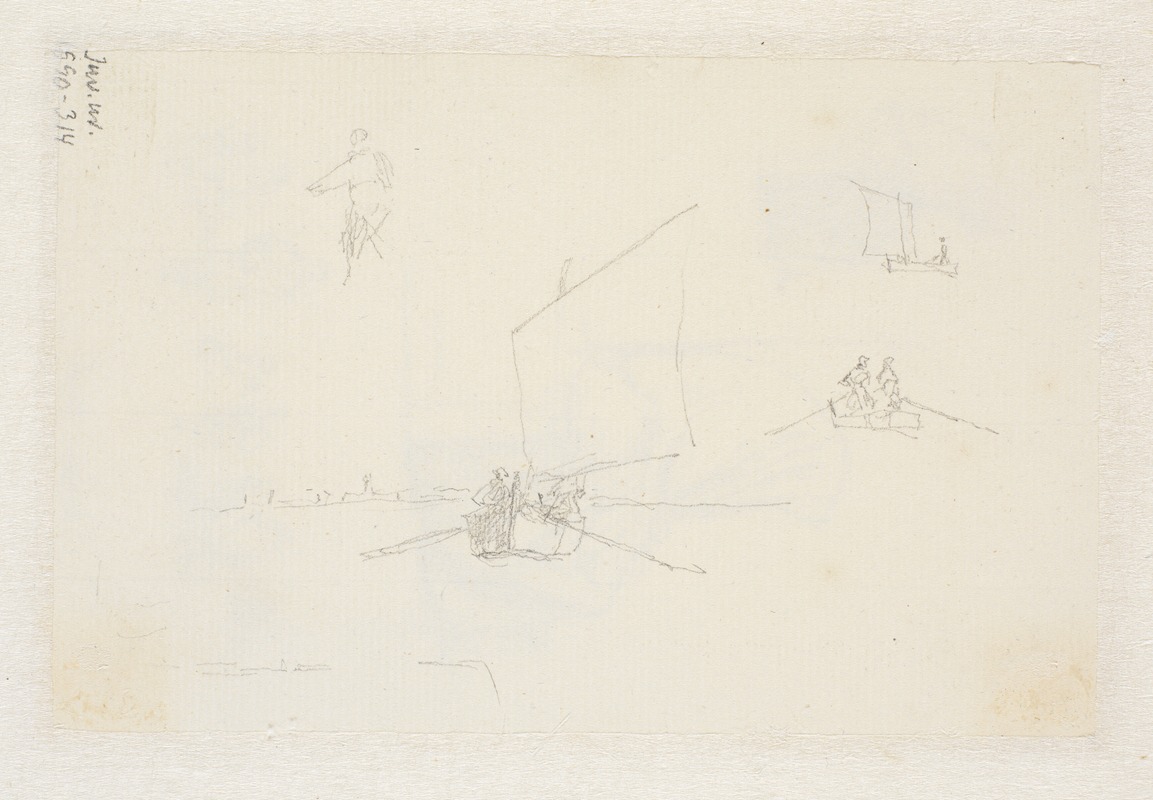 Christen Købke - Skitser af sejlbåde