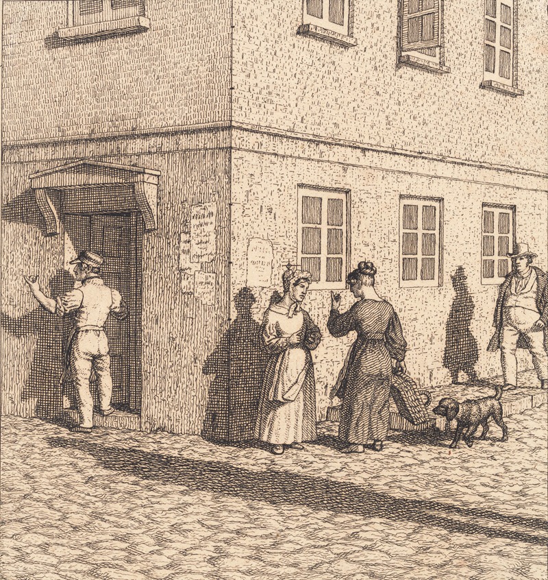 Christoffer Wilhelm Eckersberg - Et gadehjørne Illustration til Linearperspectiven , Tavle VII
