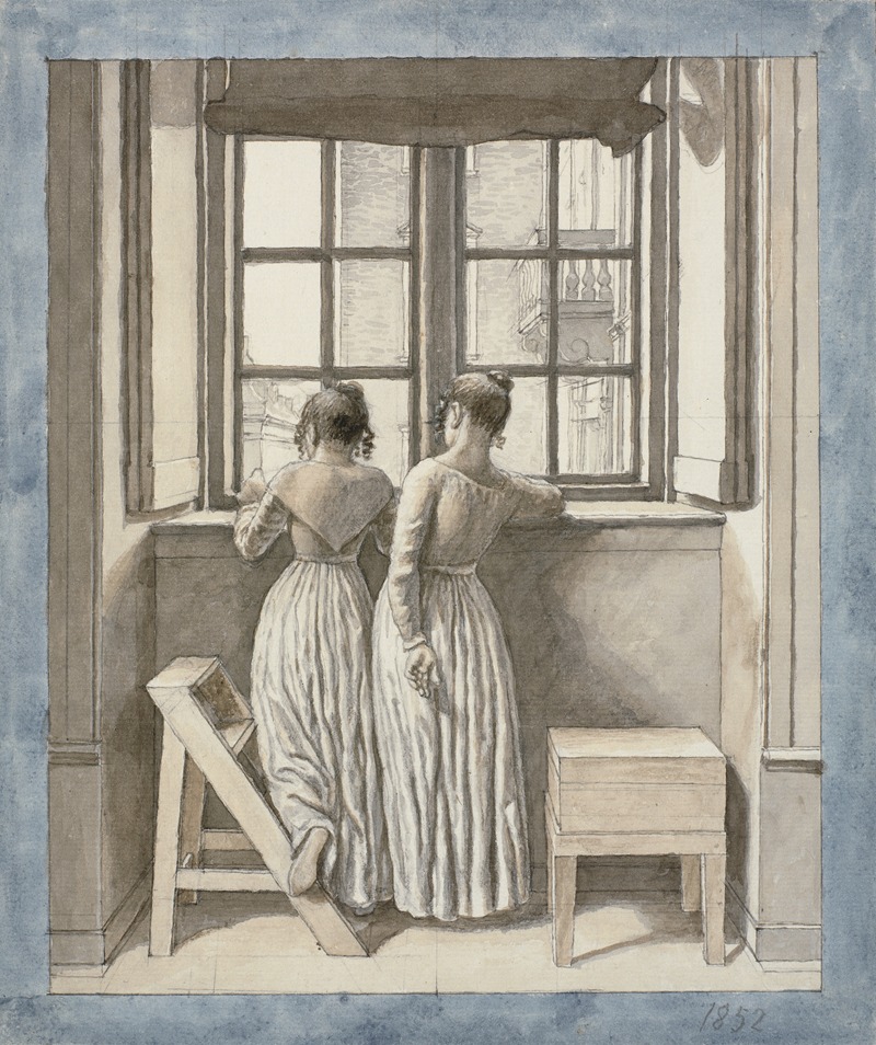 Christoffer Wilhelm Eckersberg - Ved et vindue i kunstnerens atelier