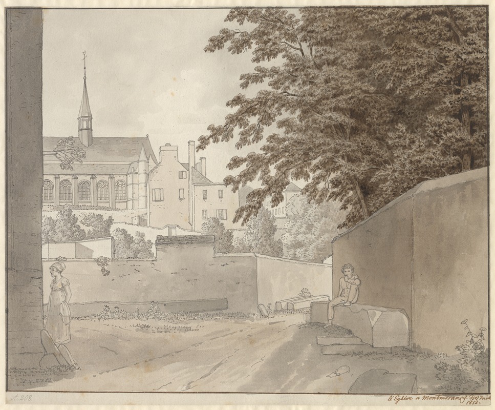 Christoffer Wilhelm Eckersberg - Ved kirken Saint-Martin i Montmorency, nord for Paris, 10 juli 1812