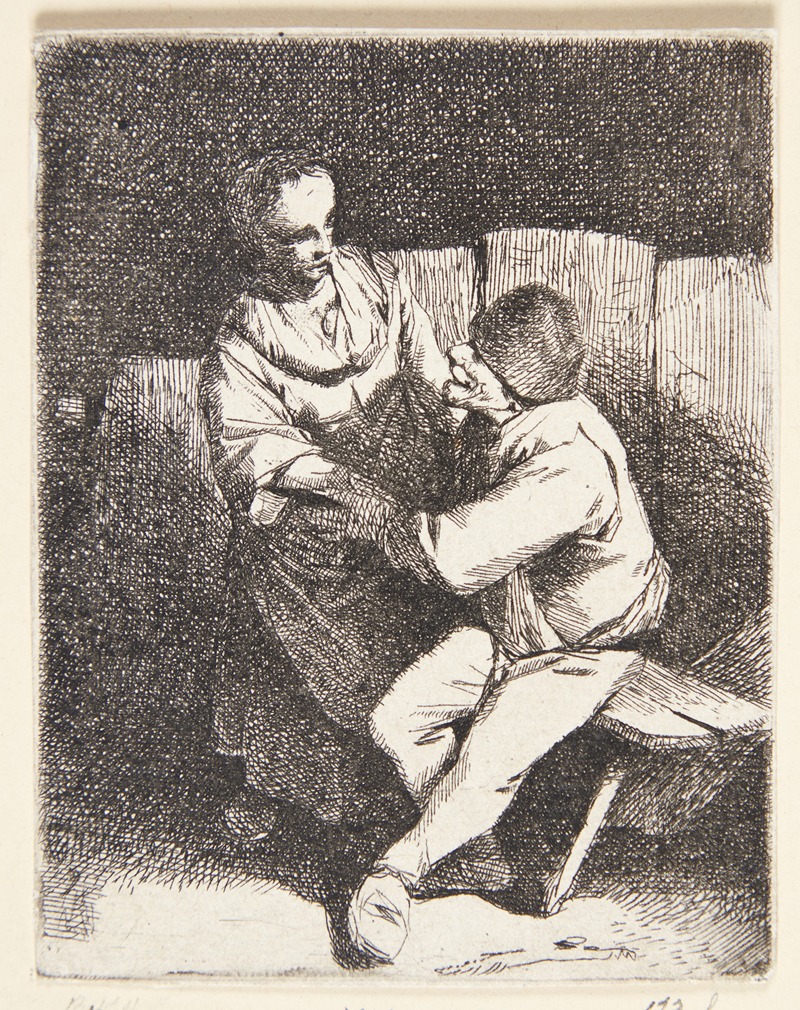 Cornelis Pietersz. Bega - En kvinde afviser en bondes tilnærmelser