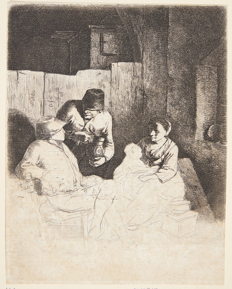 Cornelis Pietersz. Bega - En mor med sit barn i en krostue