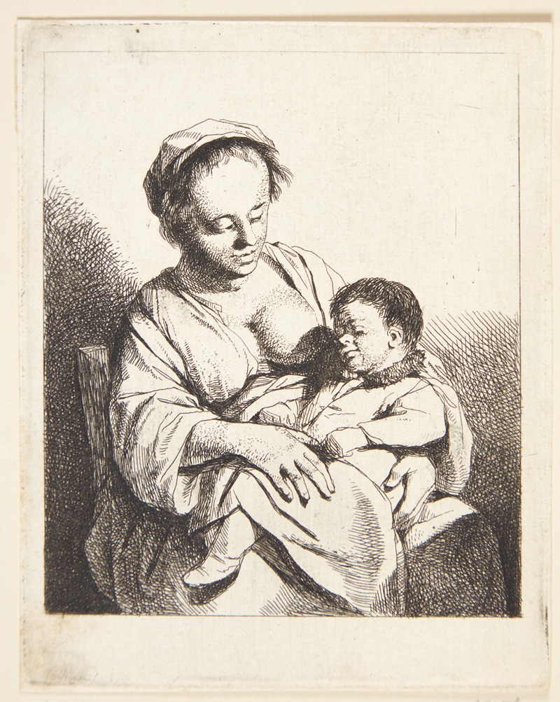 Cornelis Pietersz. Bega - En mor med sit barn