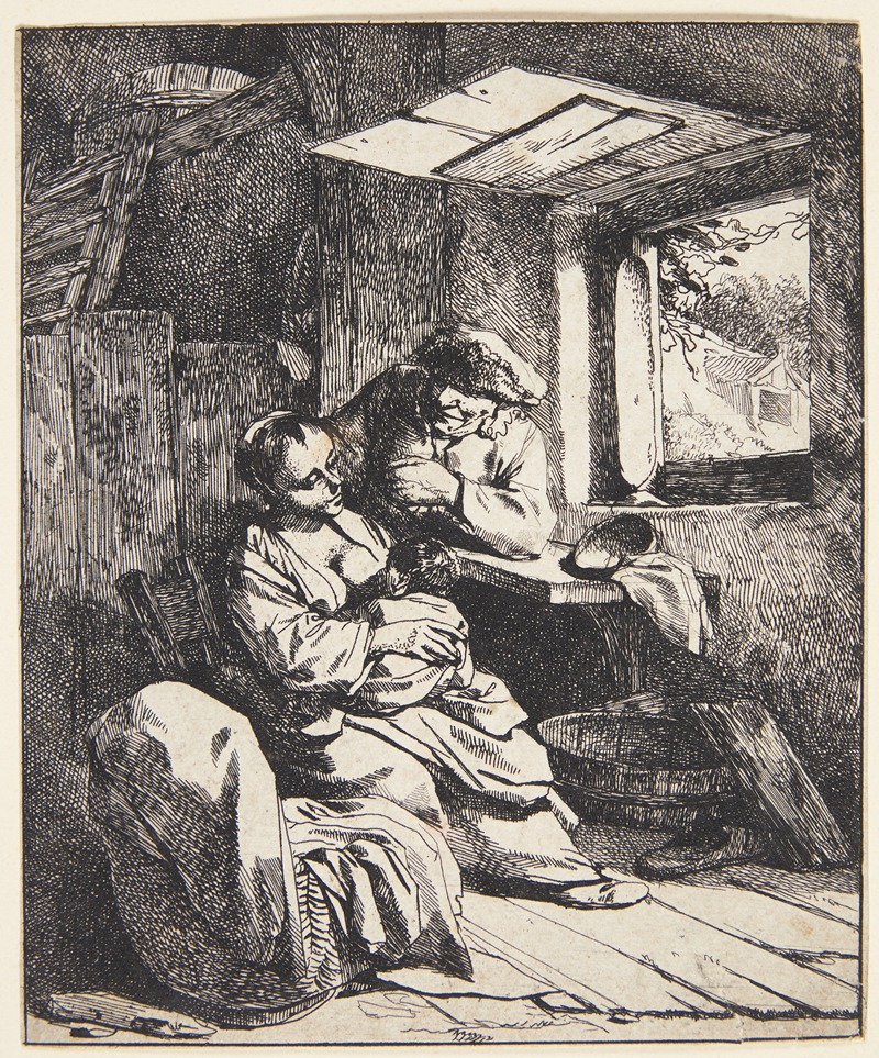 Cornelis Pietersz. Bega - En ung mor med sit barn