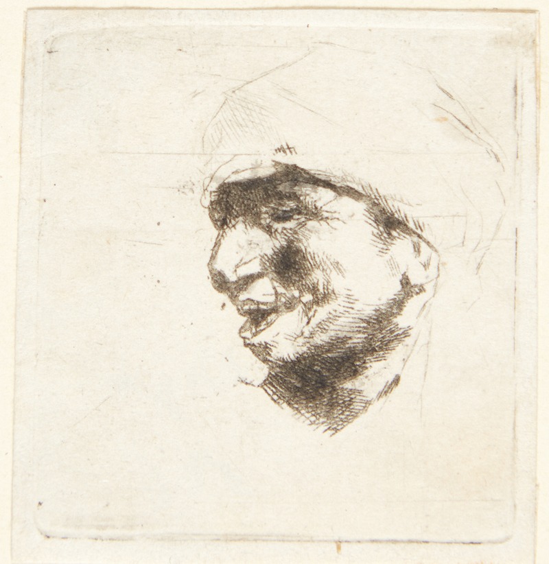 Cornelis Pietersz. Bega - Hoved af en leende bonde