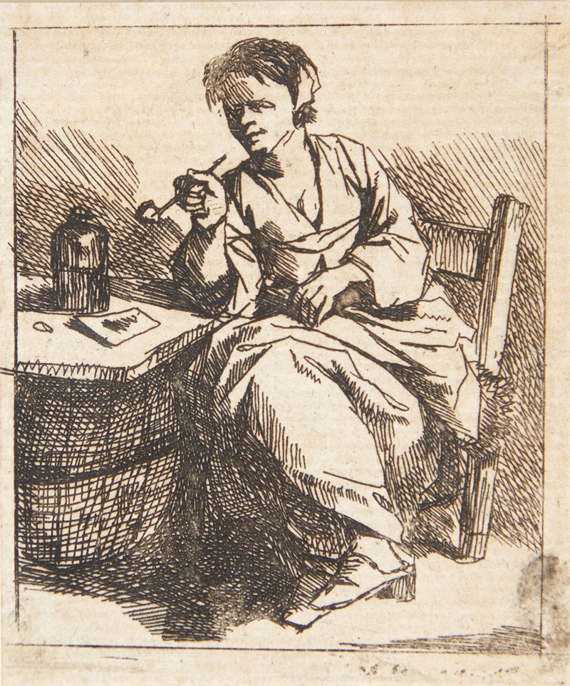 Cornelis Pietersz. Bega - Rygende kvinde
