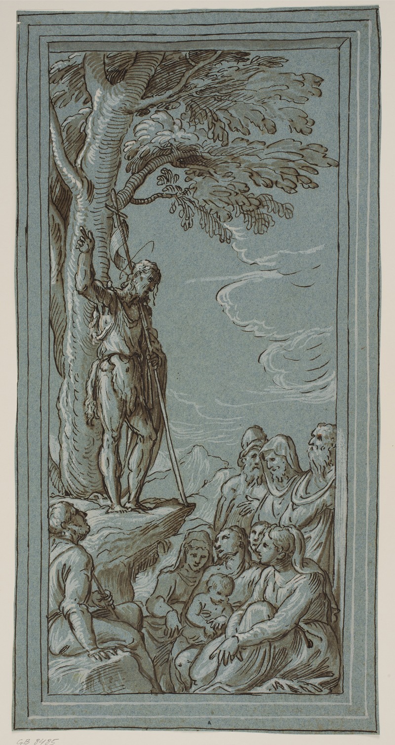 Domenico Campagnola - Johannes Døberen prædiker i ørkenen