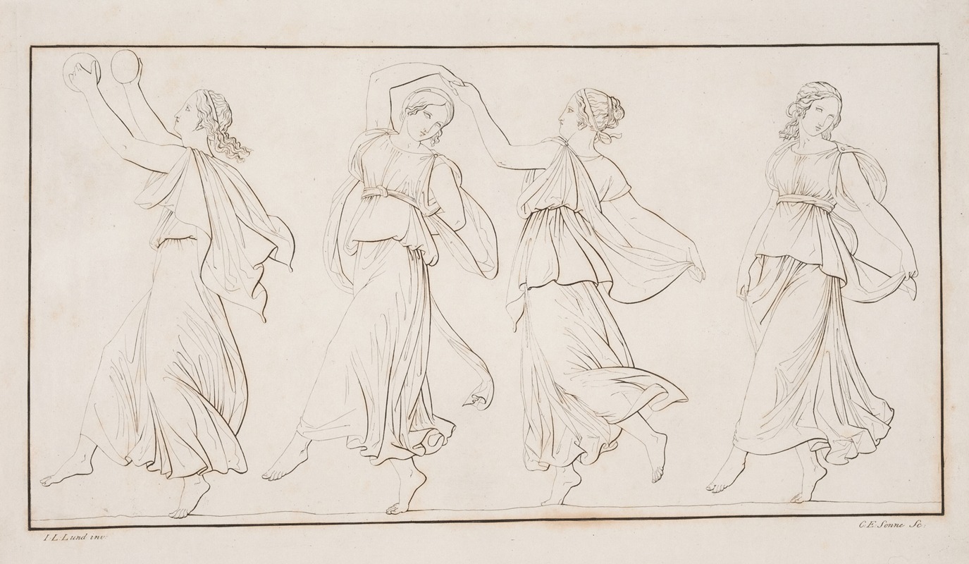 Carl Edvard Sonne - Fremstilling med dansende kvinder