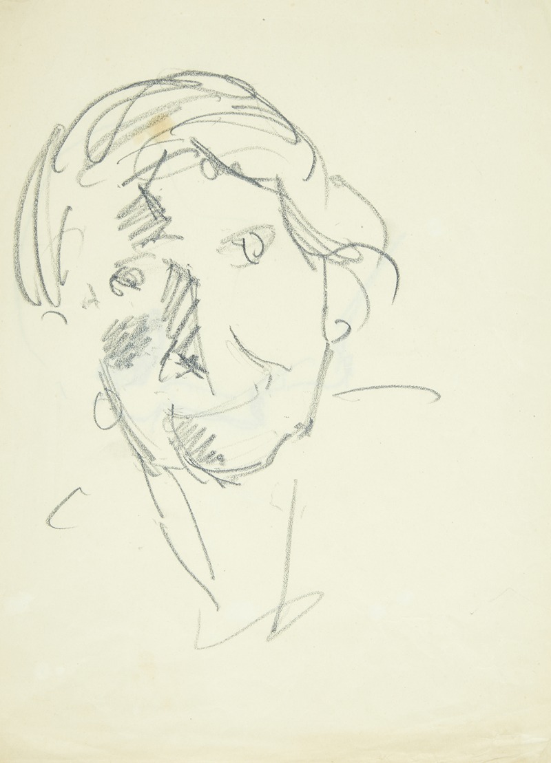 Edvard Weie - Portræt af kunstnerens hustru, malerinden Agnes Weie 1878-1964 , en face